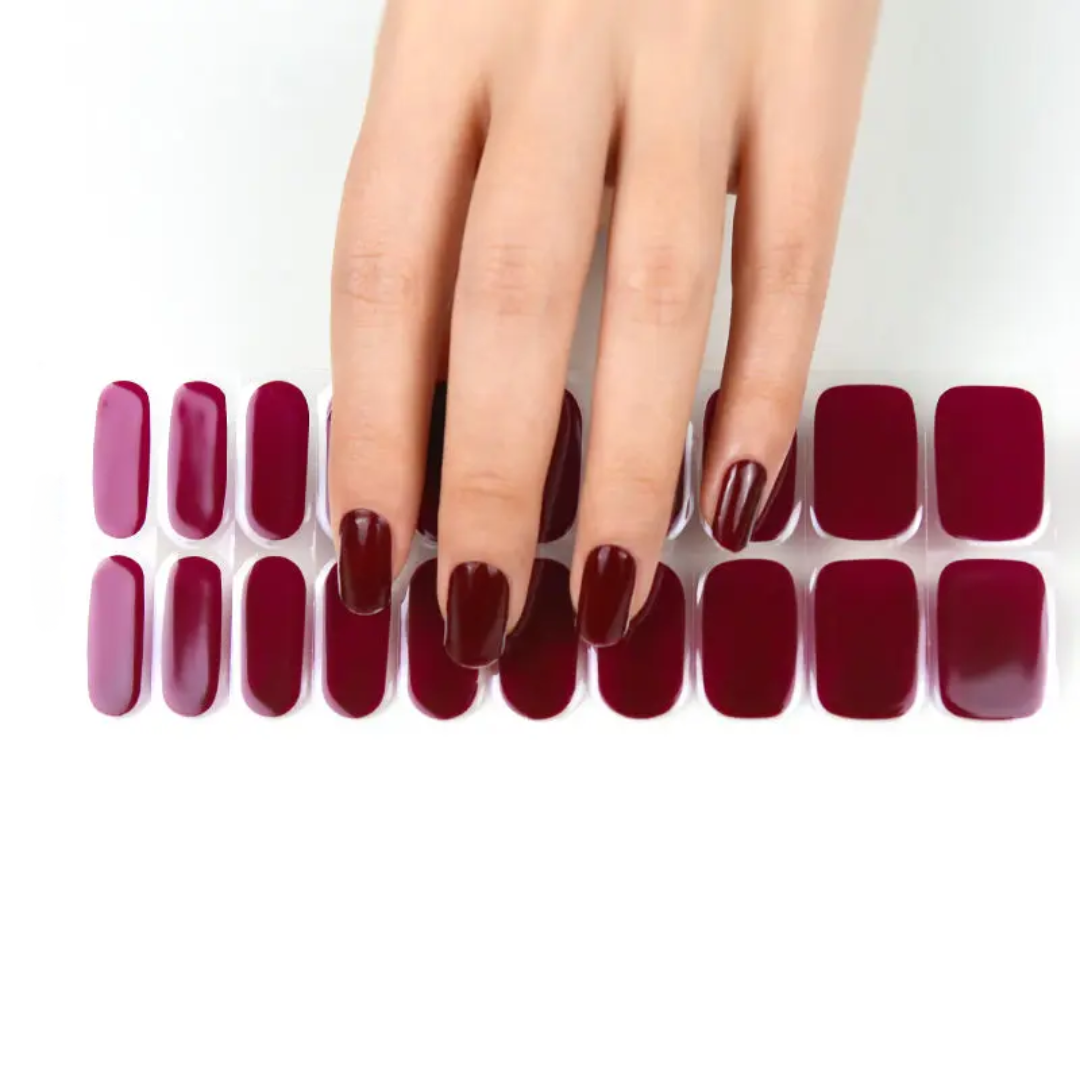 Spiced Plum Semi-cured UV Gel Fingernail wraps