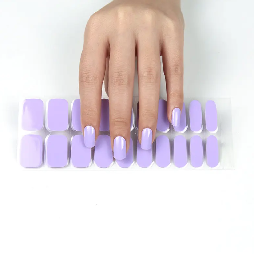 Lilac Macaroon Semi-cured UV Gel Fingernail wraps