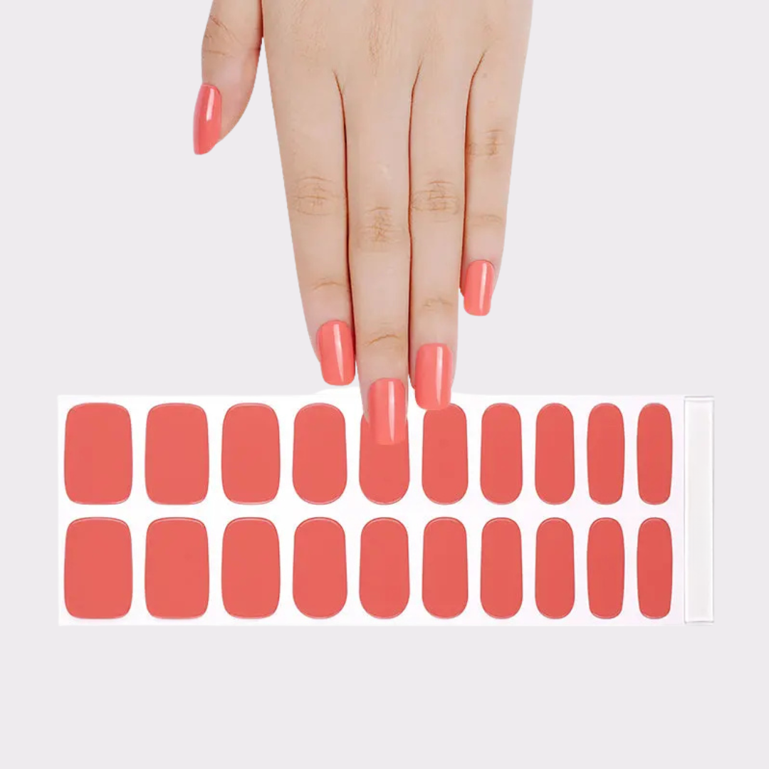 Papaya Punch Semi-cured UV Gel Fingernail wraps