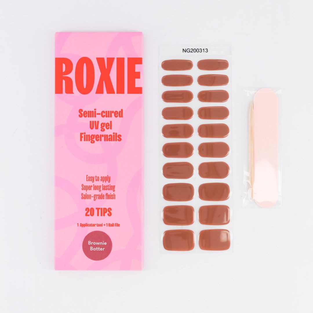 Brownie Batter Semi-cured UV Gel Fingernail wraps