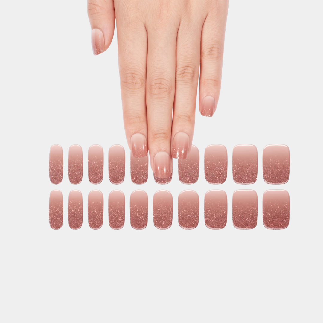 Champagne Sorbet Semi-cured UV Gel Fingernail wraps