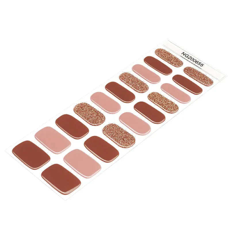 Iced Mocha Semi-cured UV Gel Fingernail wraps