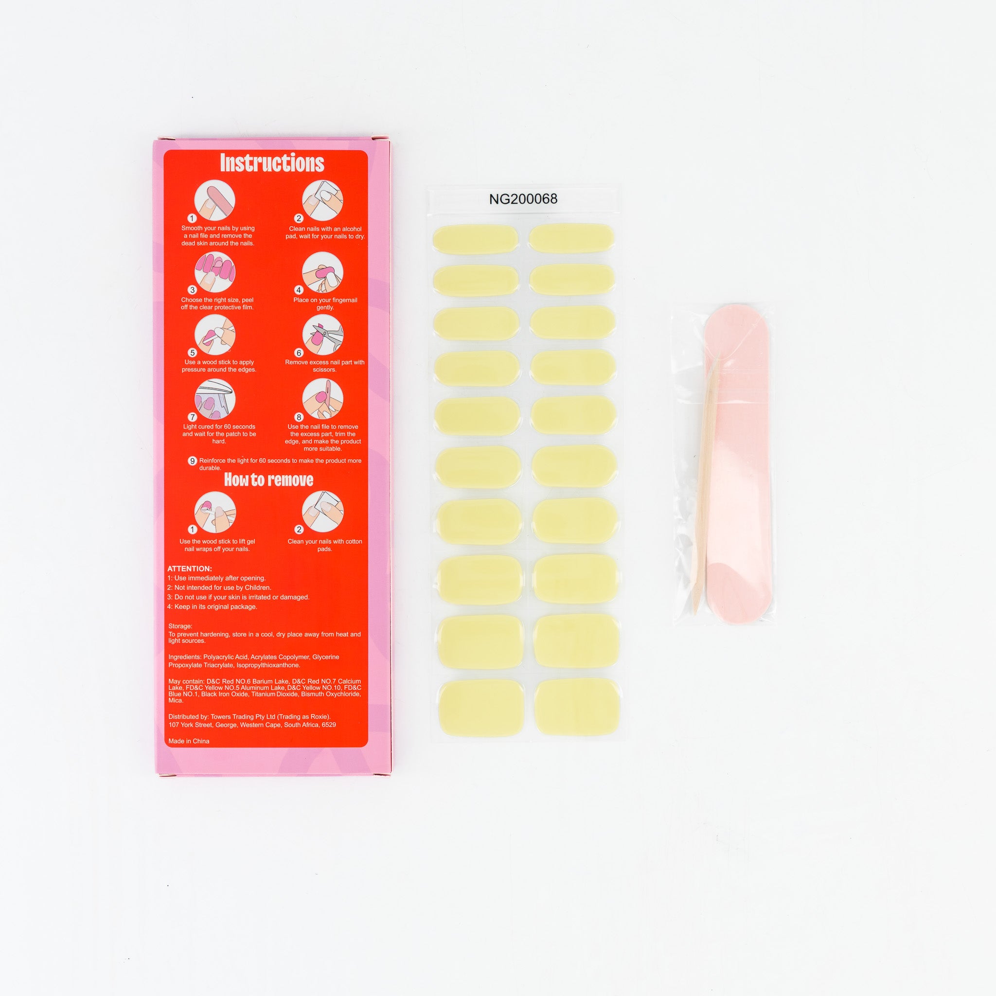Salted Butter Semi-cured UV Gel Fingernail wraps