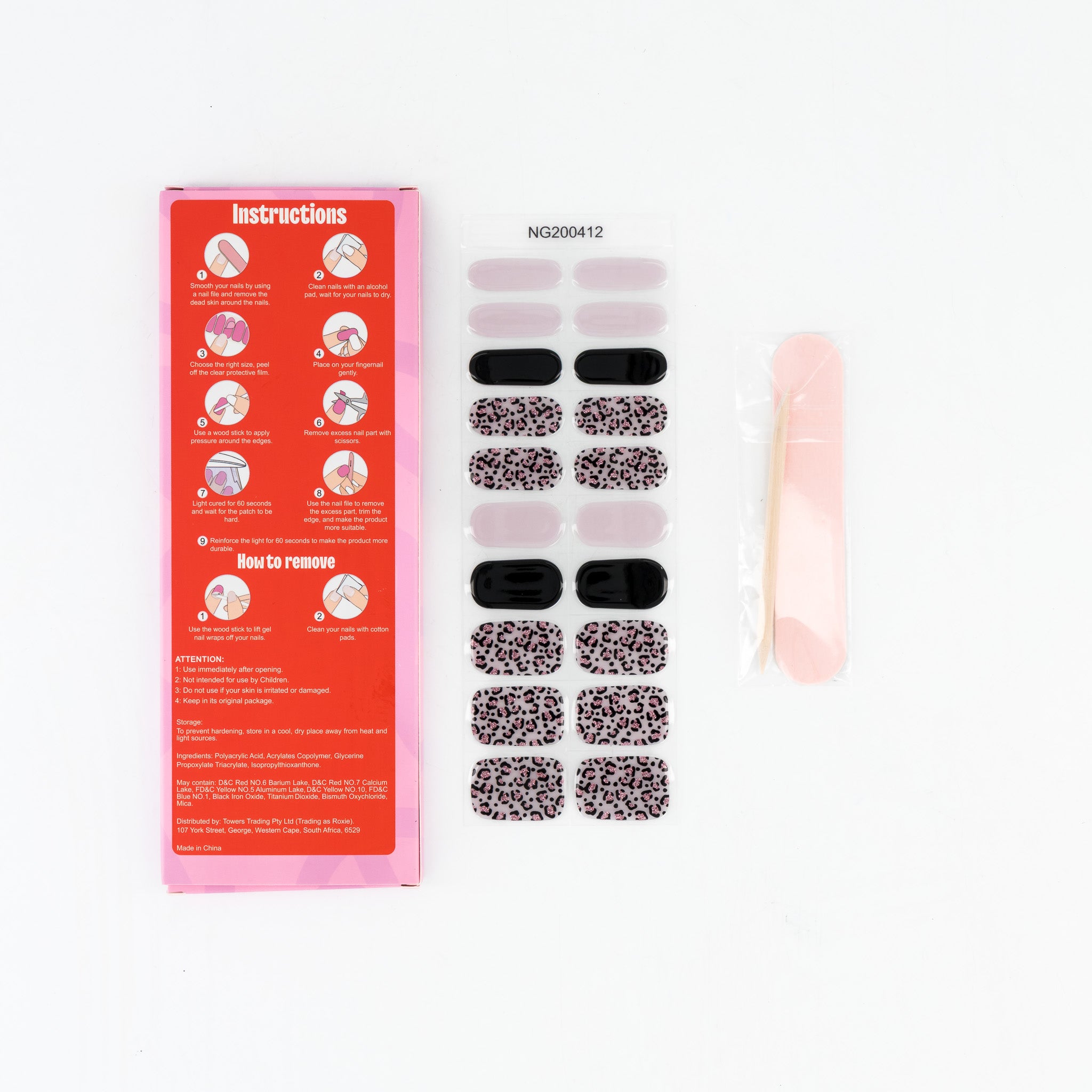 Pretty Wild Semi-cured UV Gel Fingernail wraps