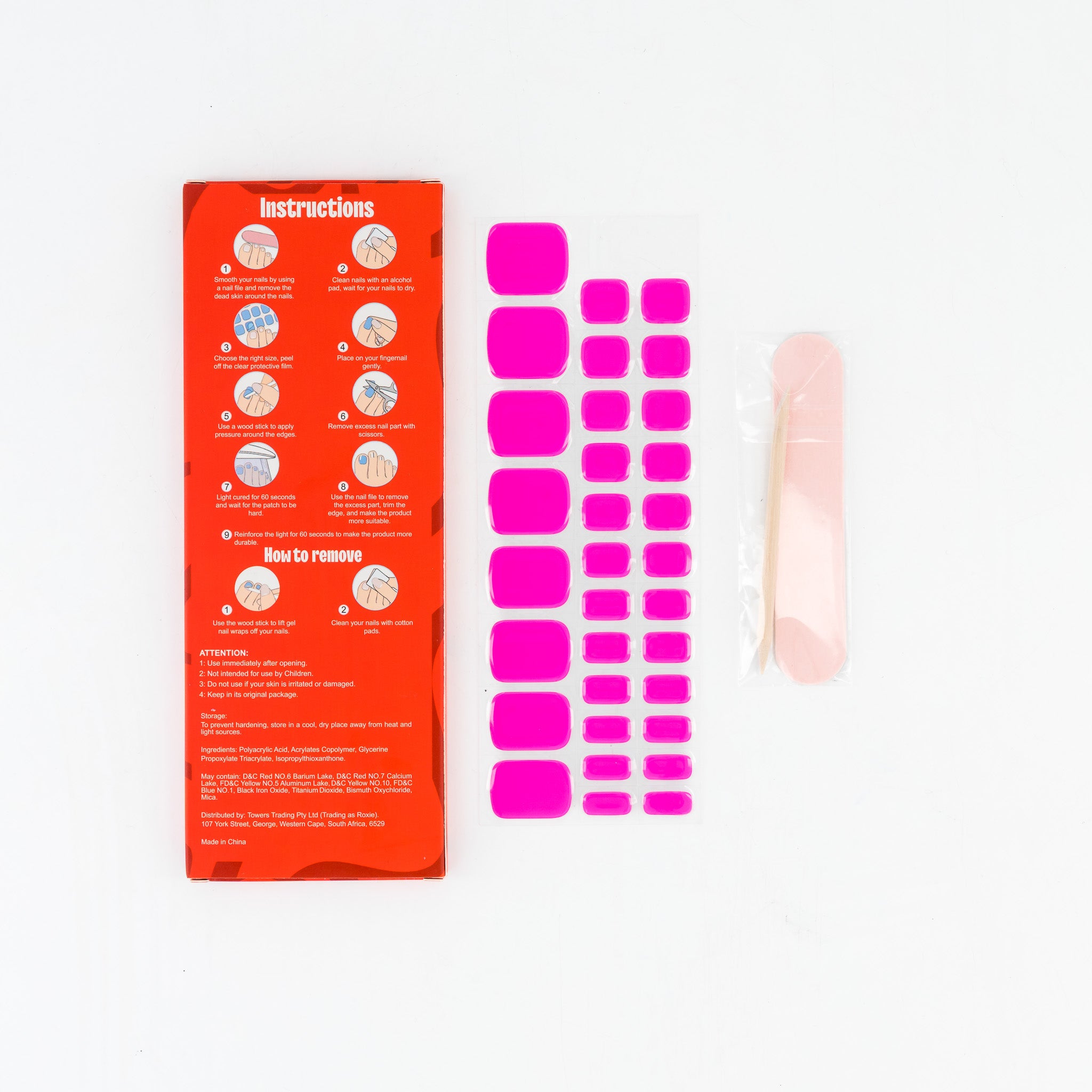 Camps Bay Cosmo Semi-cured UV Gel Toenail Wraps