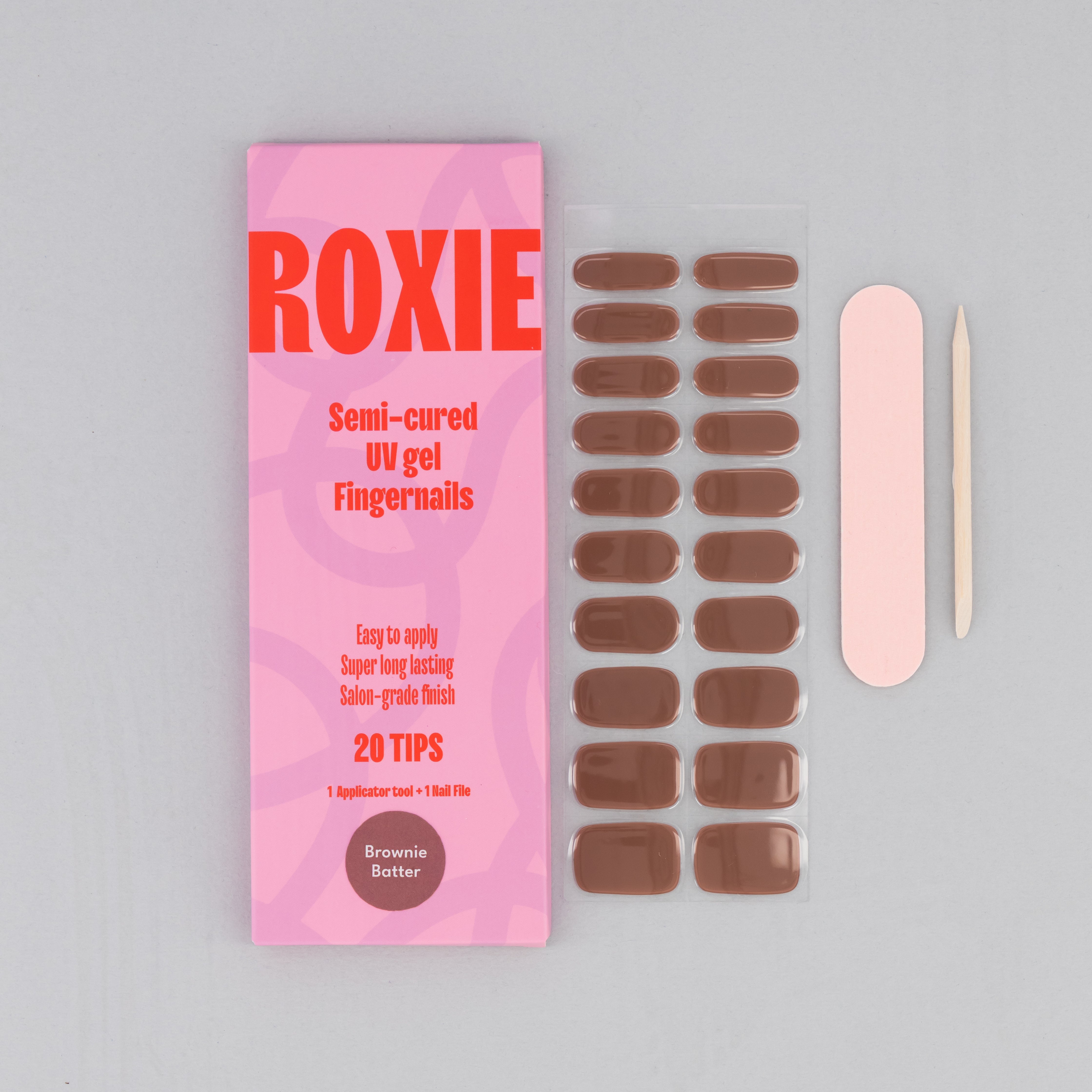 Brownie Batter Semi-cured UV Gel Fingernail wraps
