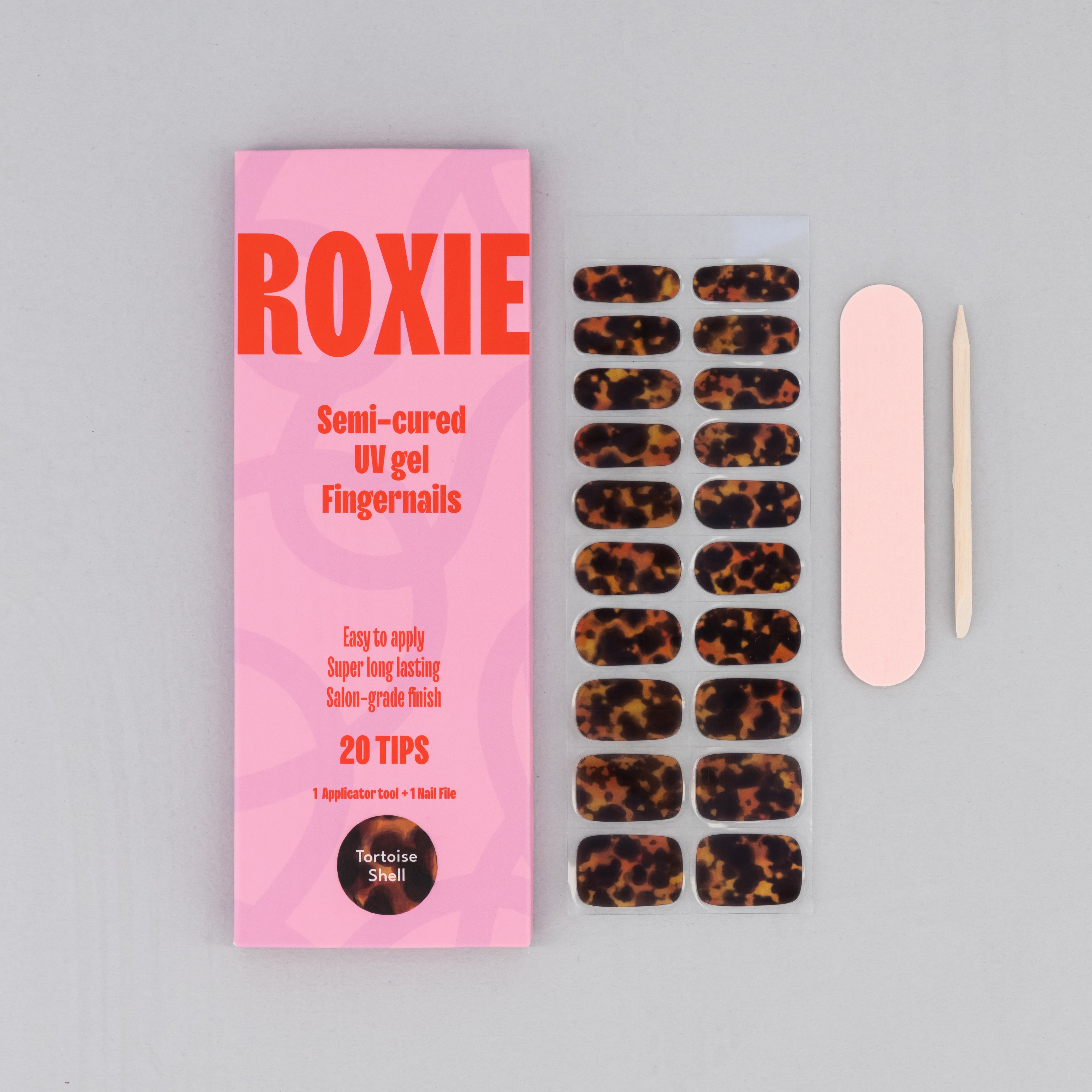 Tortoise Shell Semi-cured UV Gel Fingernail wraps