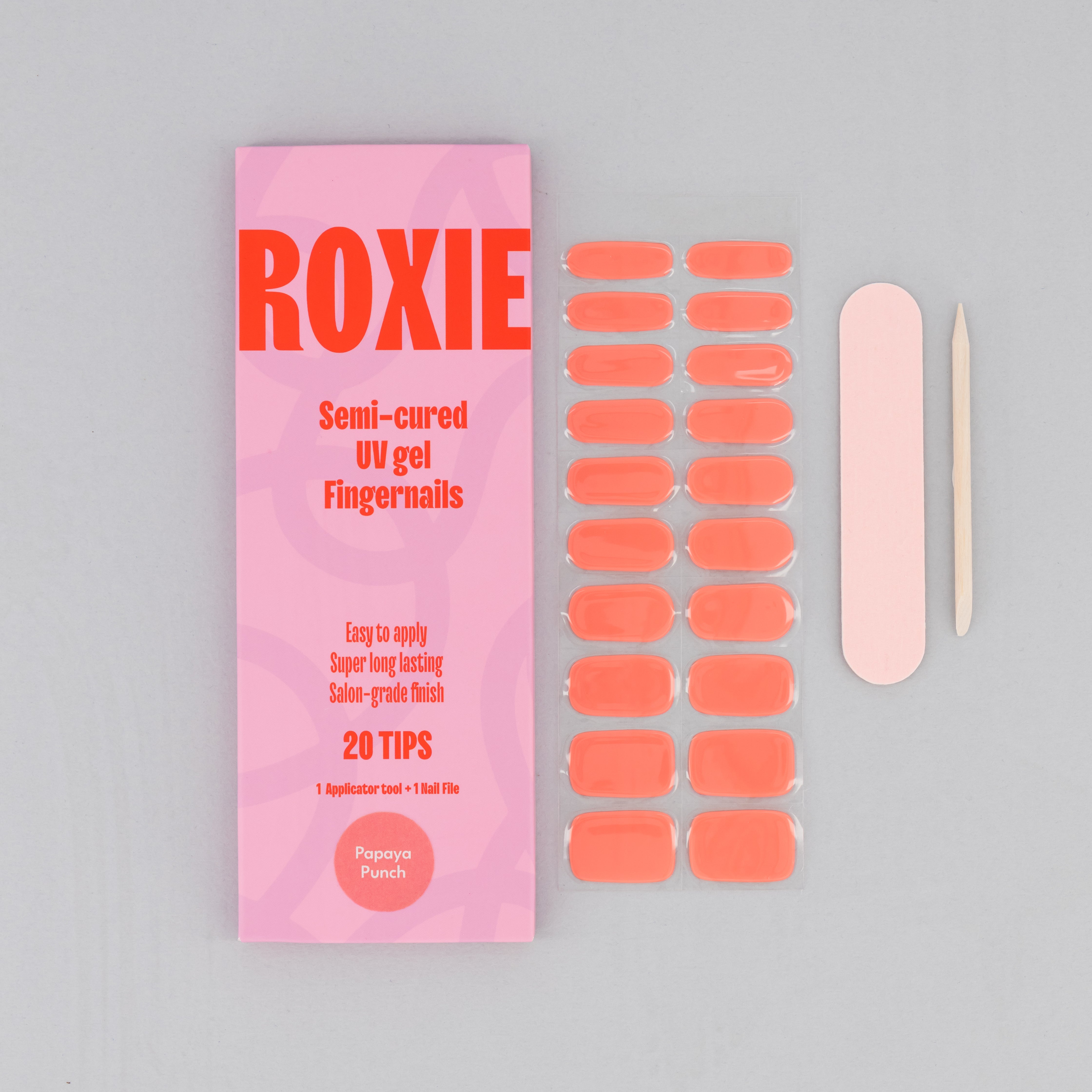 Papaya Punch Semi-cured UV Gel Fingernail wraps