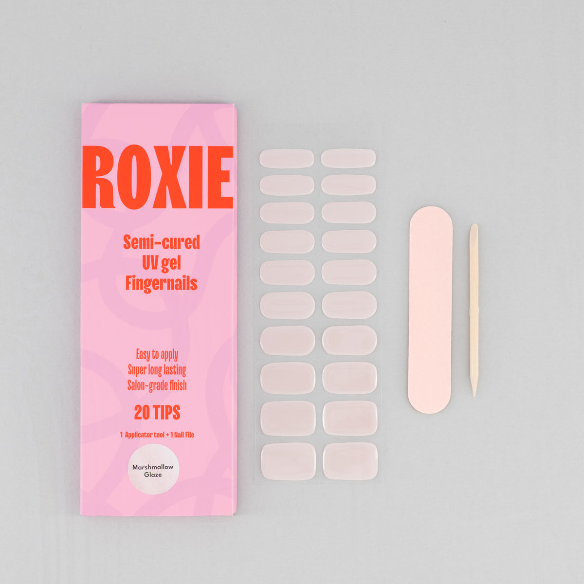 Marshmallow Glaze Semi-cured UV Gel Fingernail wraps