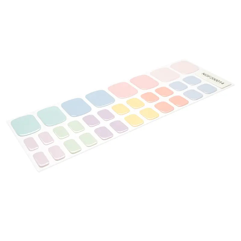 Pastel Party Semi-cured UV Gel Toenail Wraps