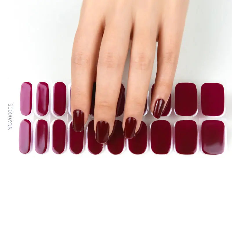 Spiced Plum Semi-cured UV Gel Fingernail wraps