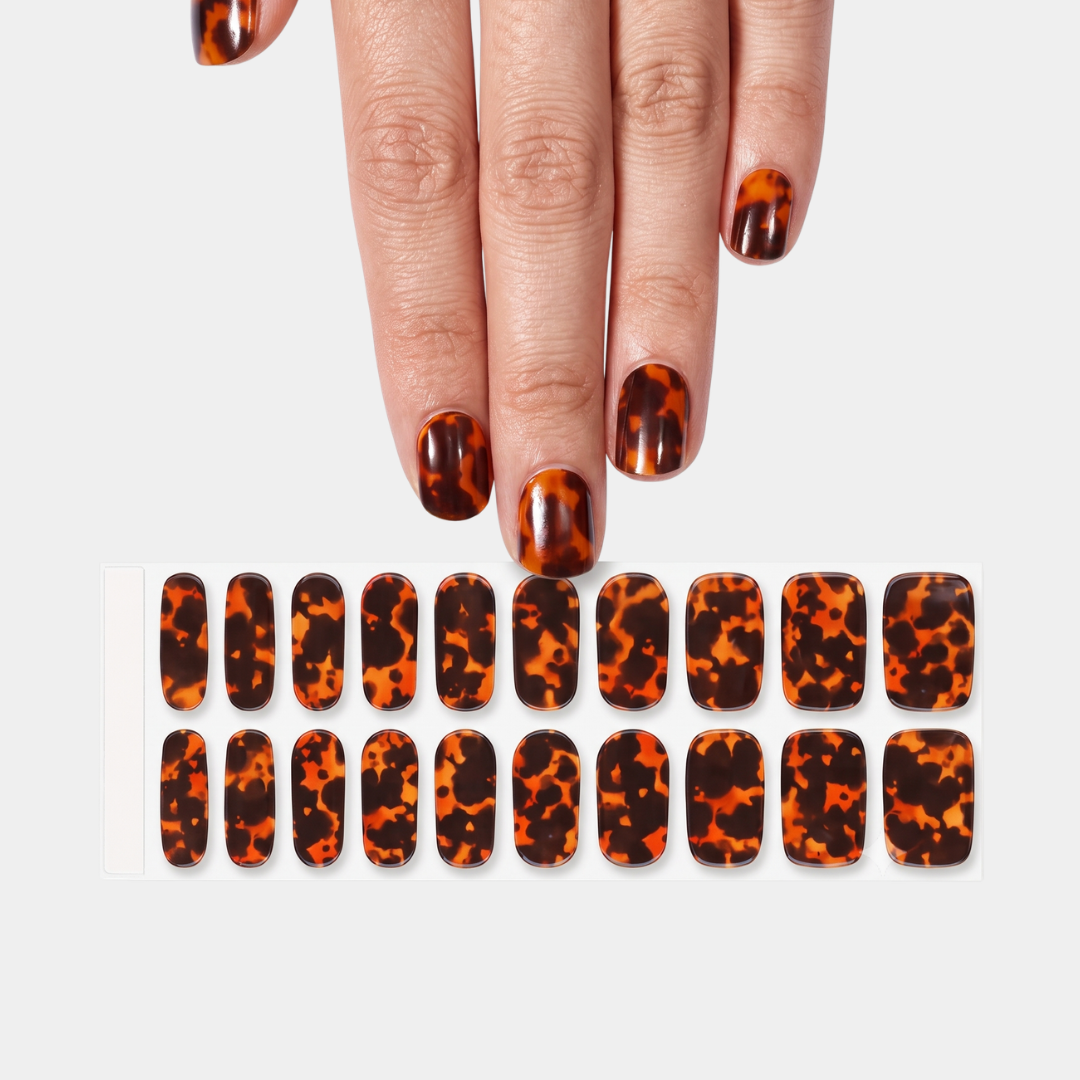 Tortoise Shell Semi-cured UV Gel Fingernail wraps