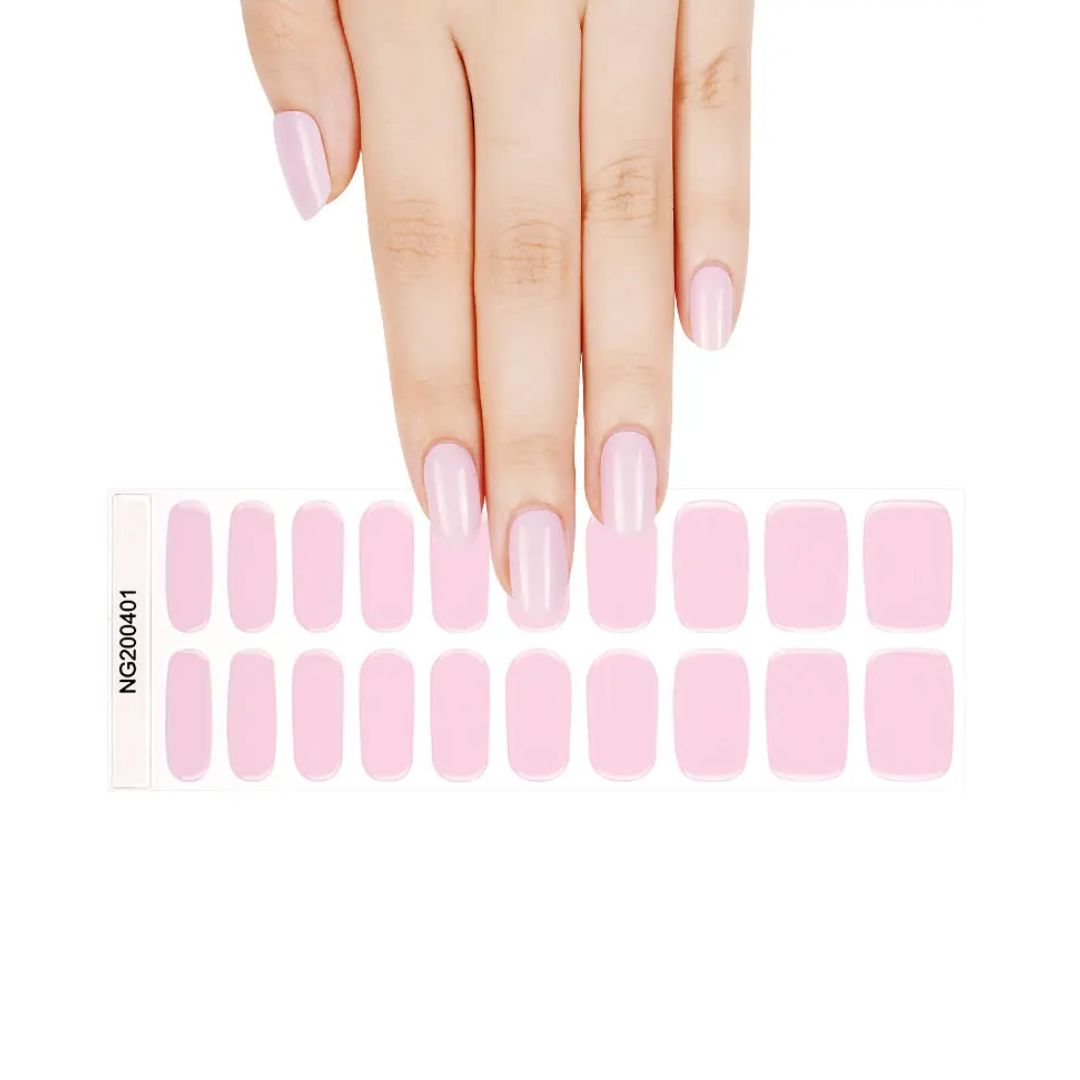 Strawberry Milk Semi-cured UV Gel Fingernail wraps