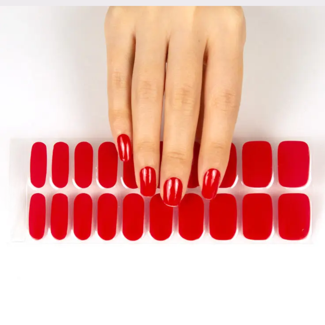 Cherry Bomb Semi-cured UV Gel Fingernail wraps