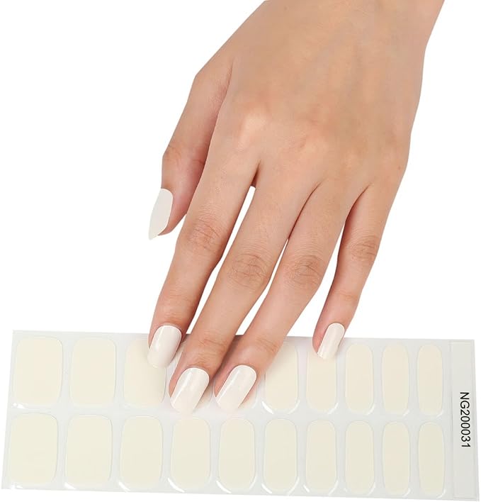 Almond Milk Semi-cured UV Gel Fingernail wraps