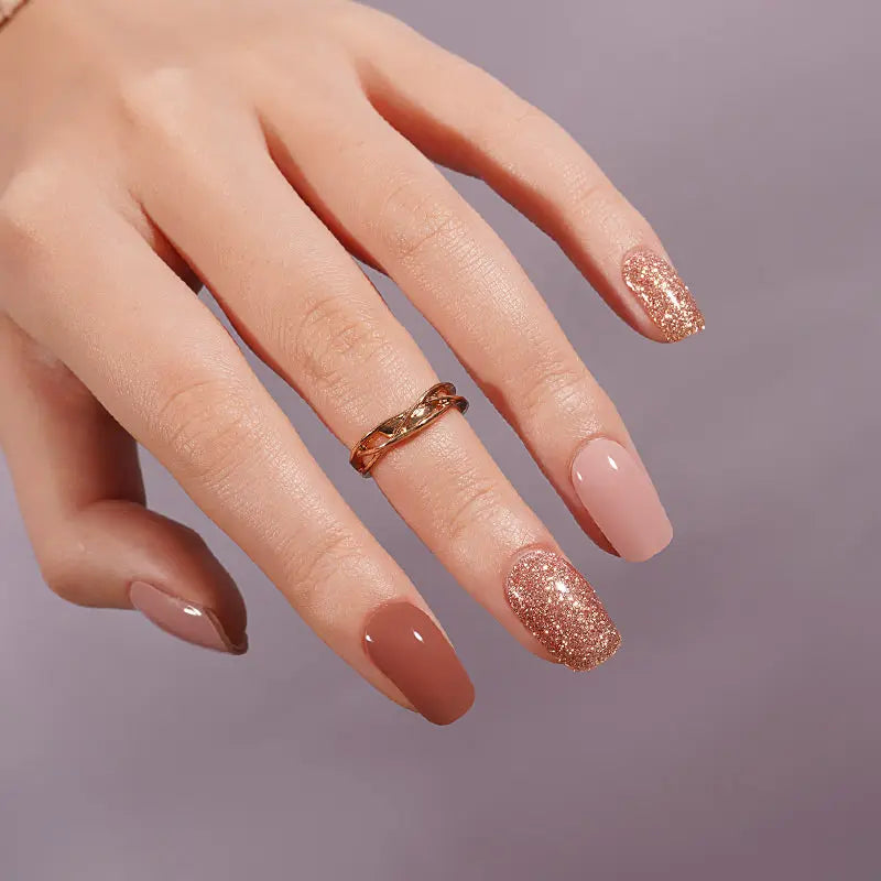 Iced Mocha Semi-cured UV Gel Fingernail wraps
