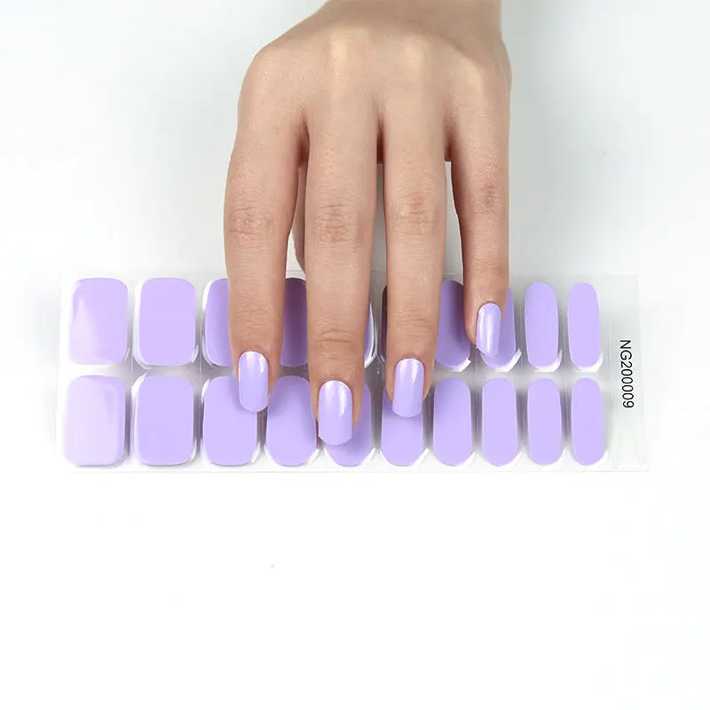 Lilac Macaroon Semi-cured UV Gel Fingernail wraps
