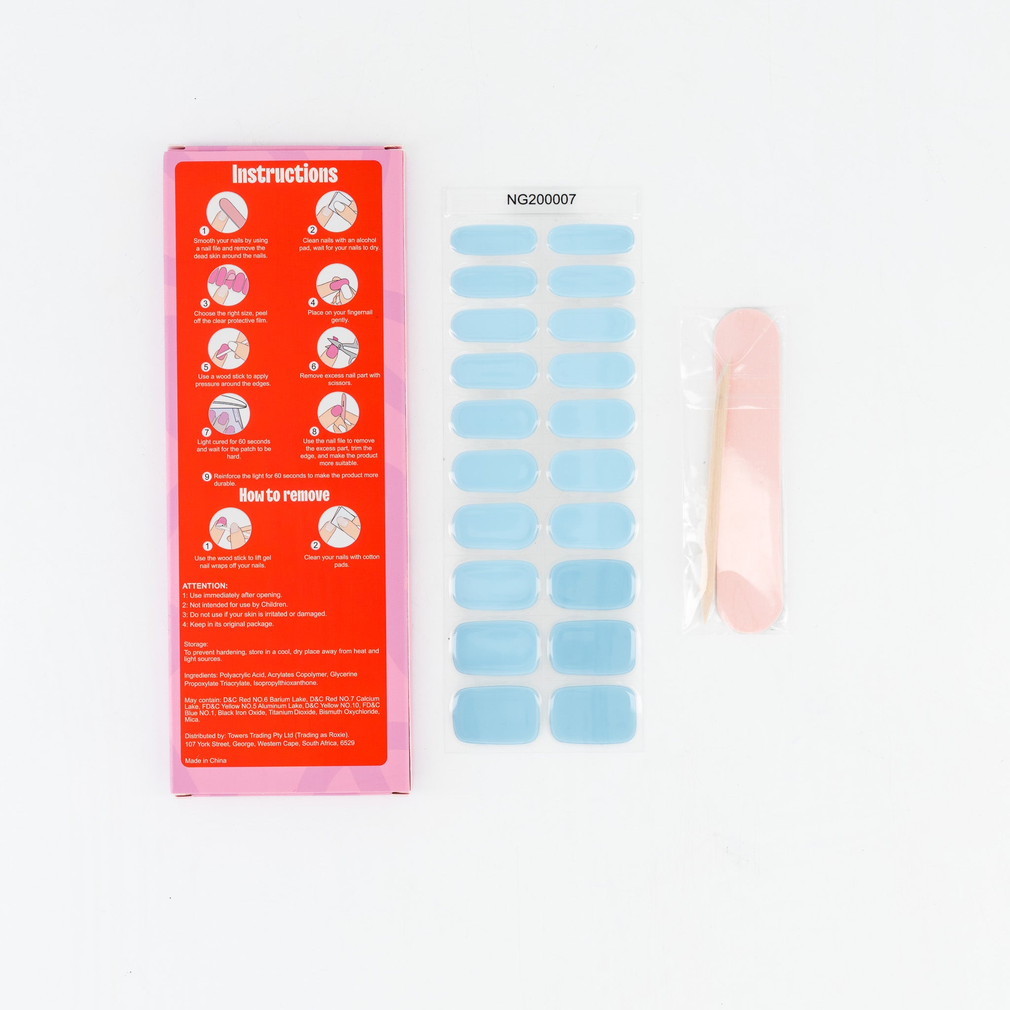 Blueberry Sorbet Semi-cured UV Gel Fingernail wraps