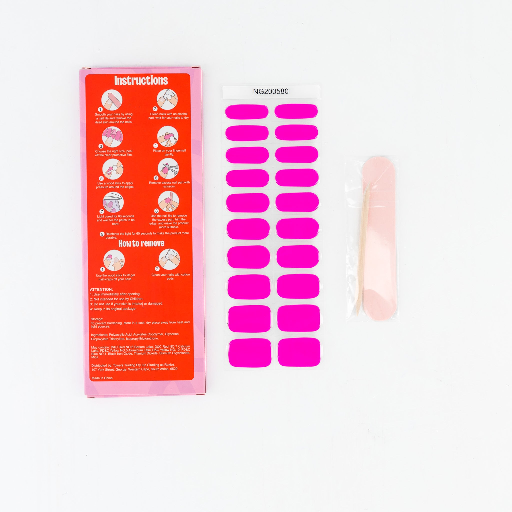 Camps Bay Cosmo Semi-cured UV Gel Fingernail wraps