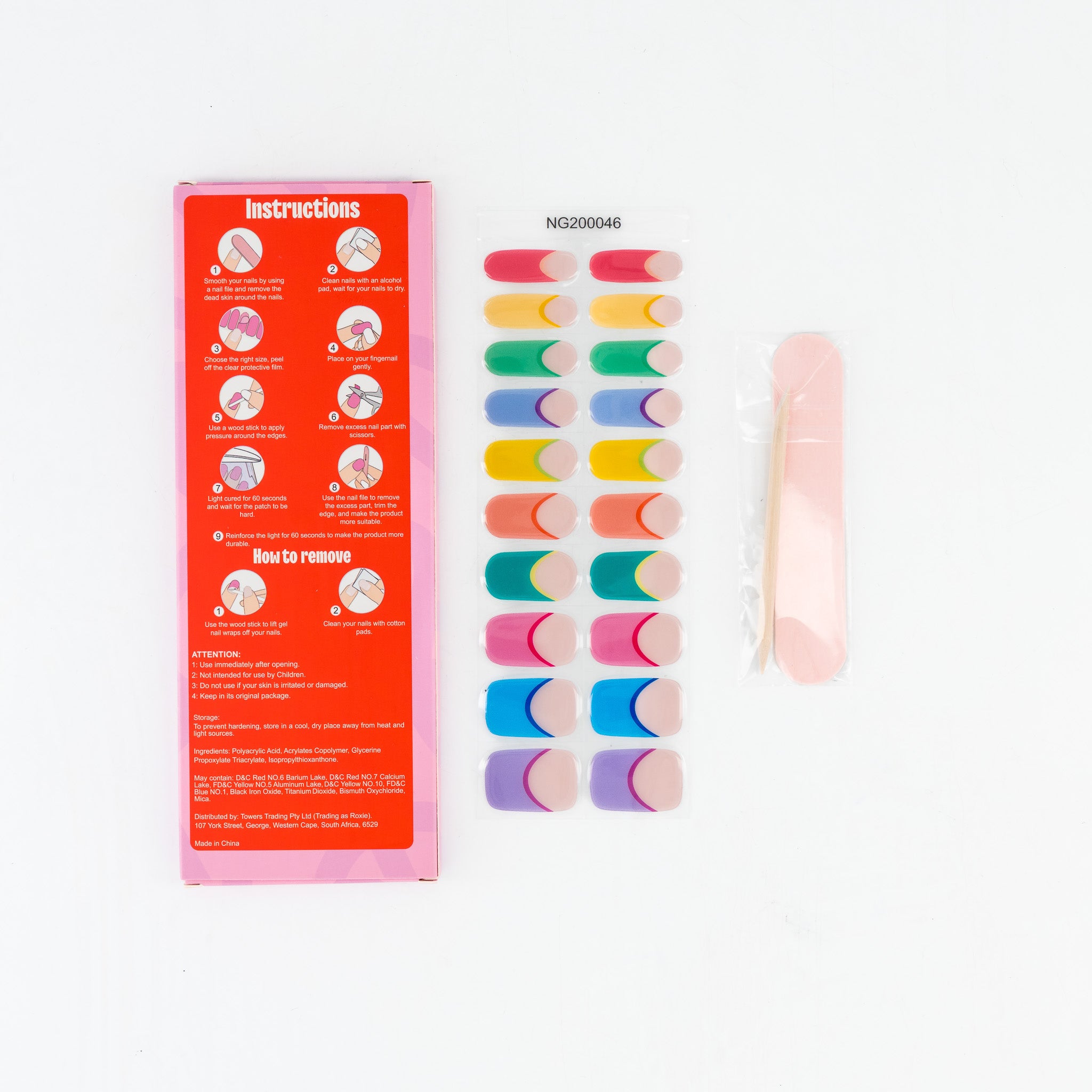 Pastel Pop Semi-cured UV Gel Fingernail wraps