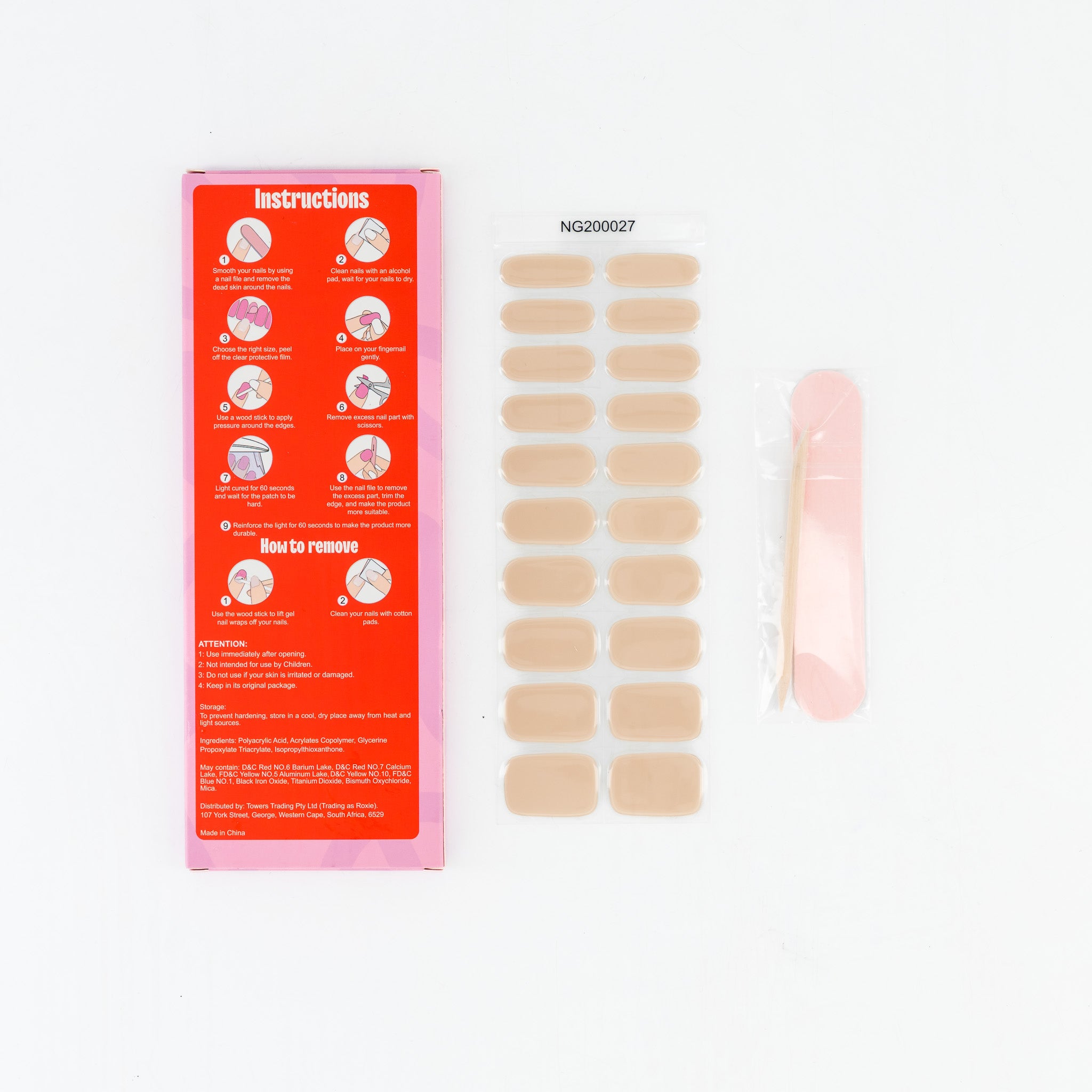 Biscotti Creme Semi-cured UV Gel Fingernail wraps