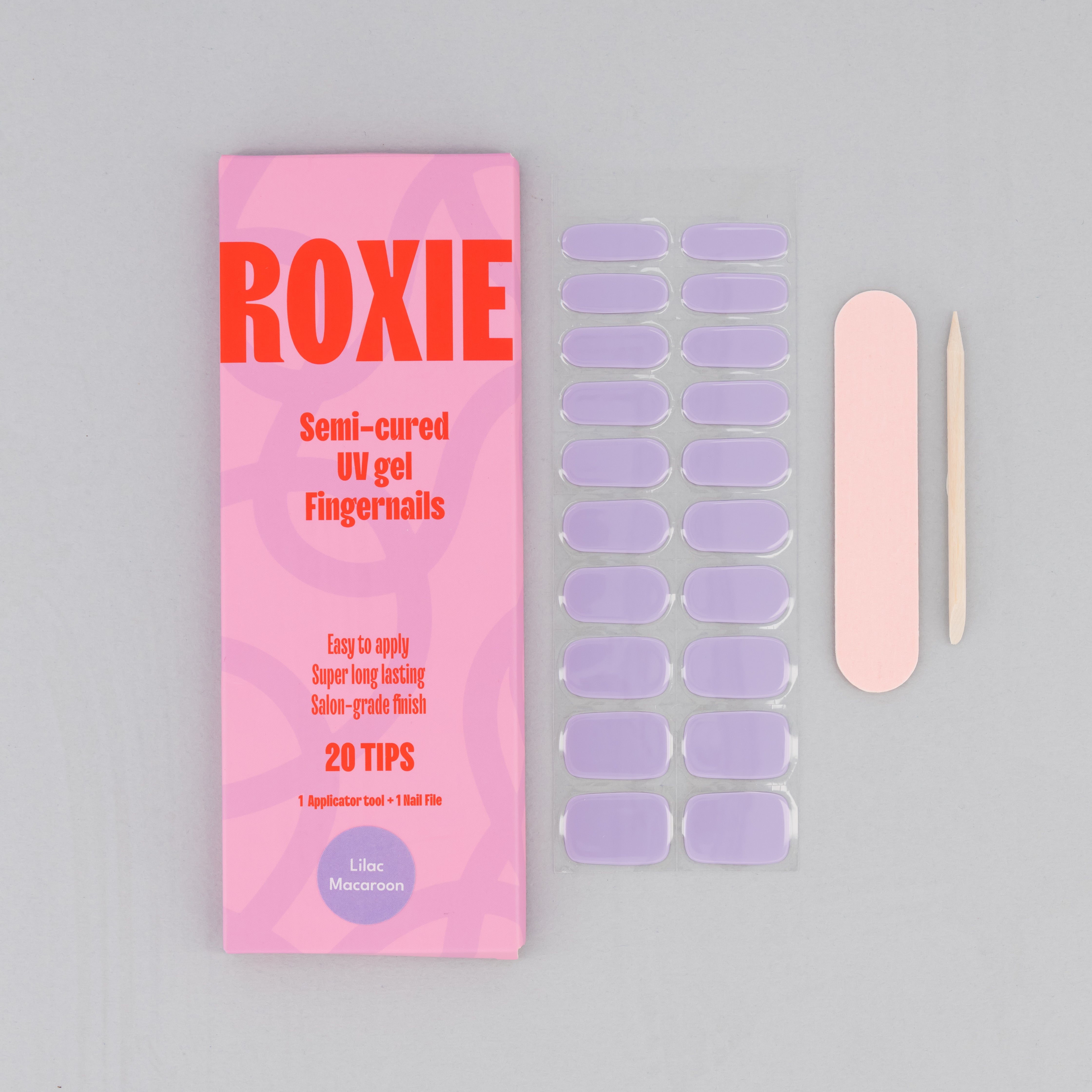 Lilac Macaroon Semi-cured UV Gel Fingernail wraps