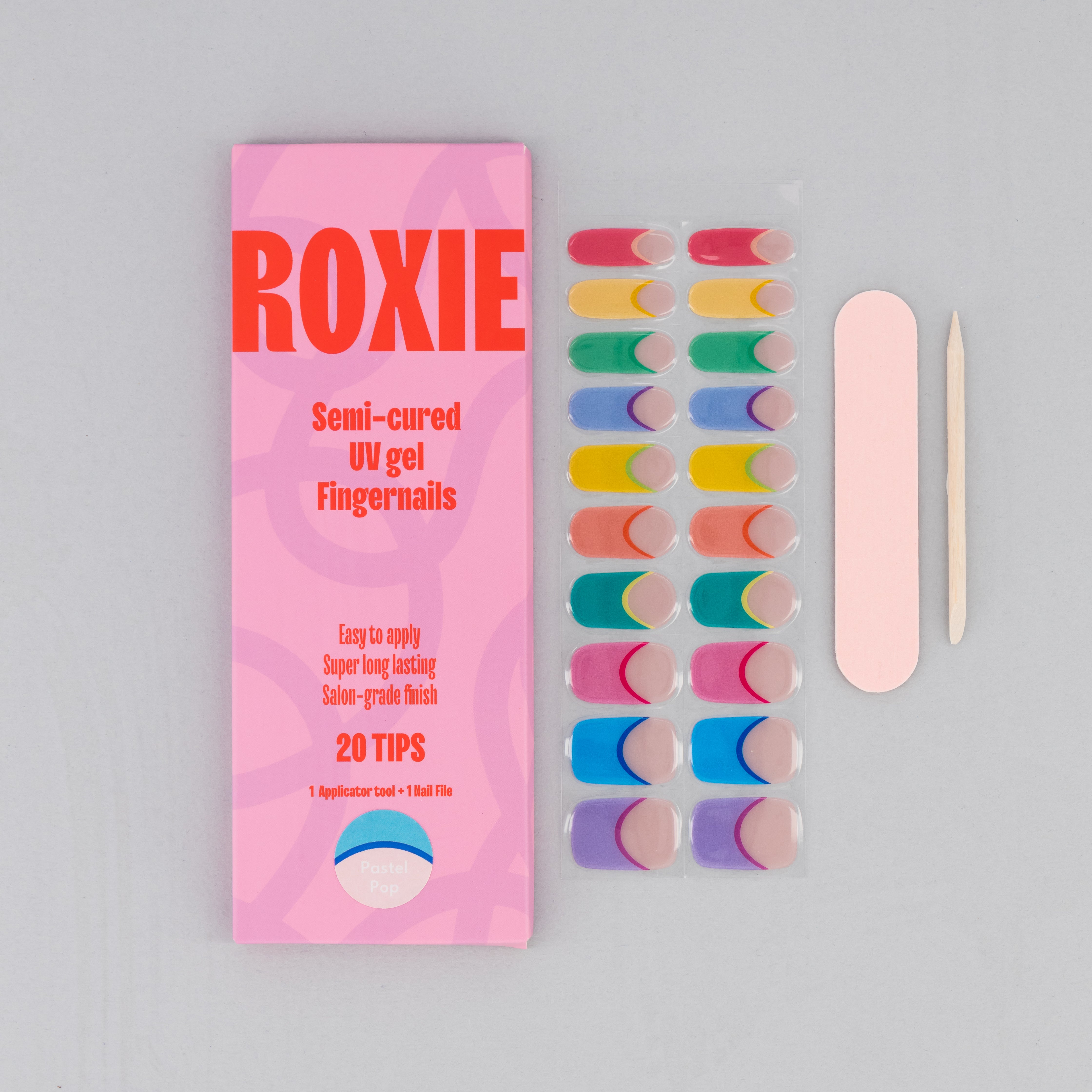 Pastel Pop Semi-cured UV Gel Fingernail wraps