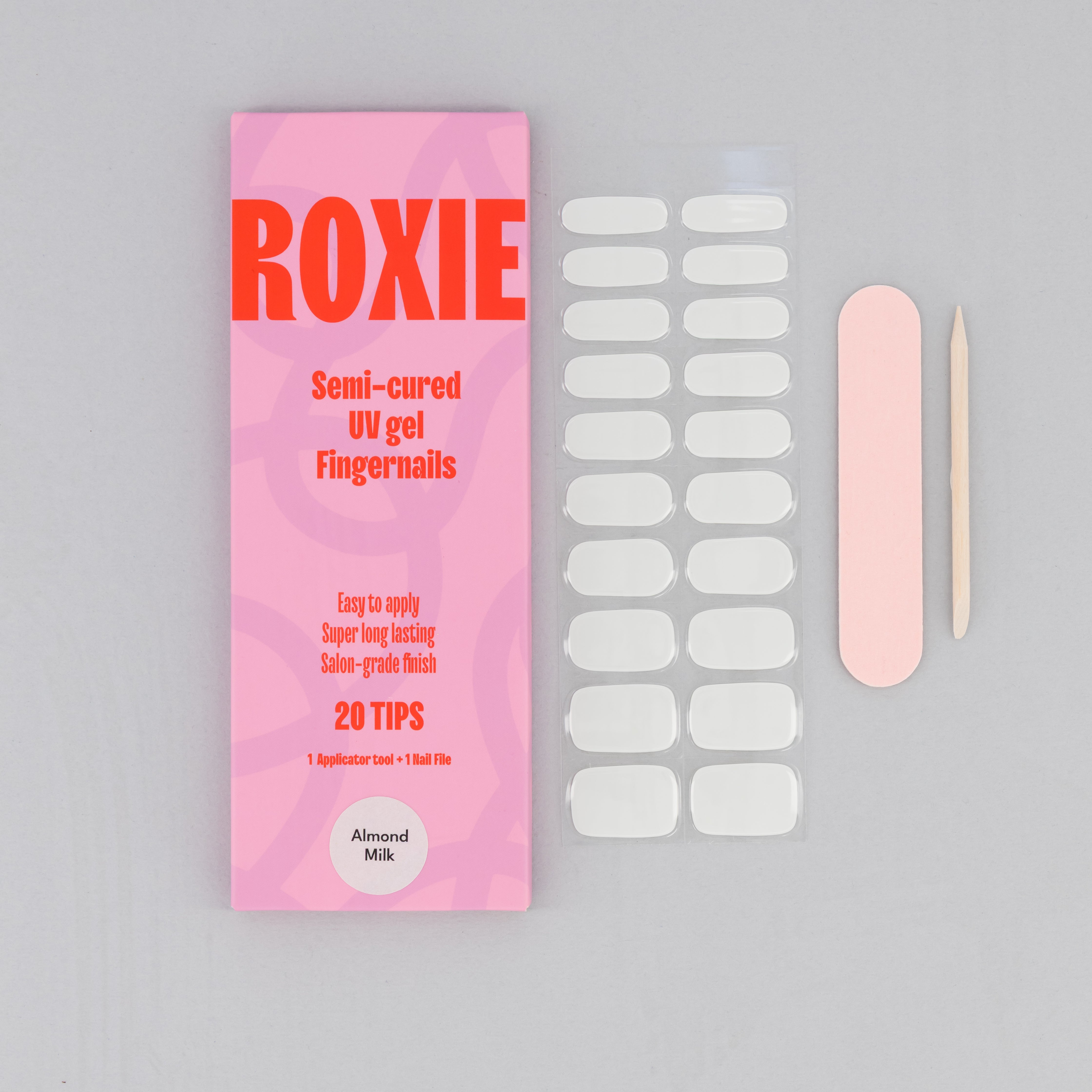 Almond Milk Semi-cured UV Gel Fingernail wraps