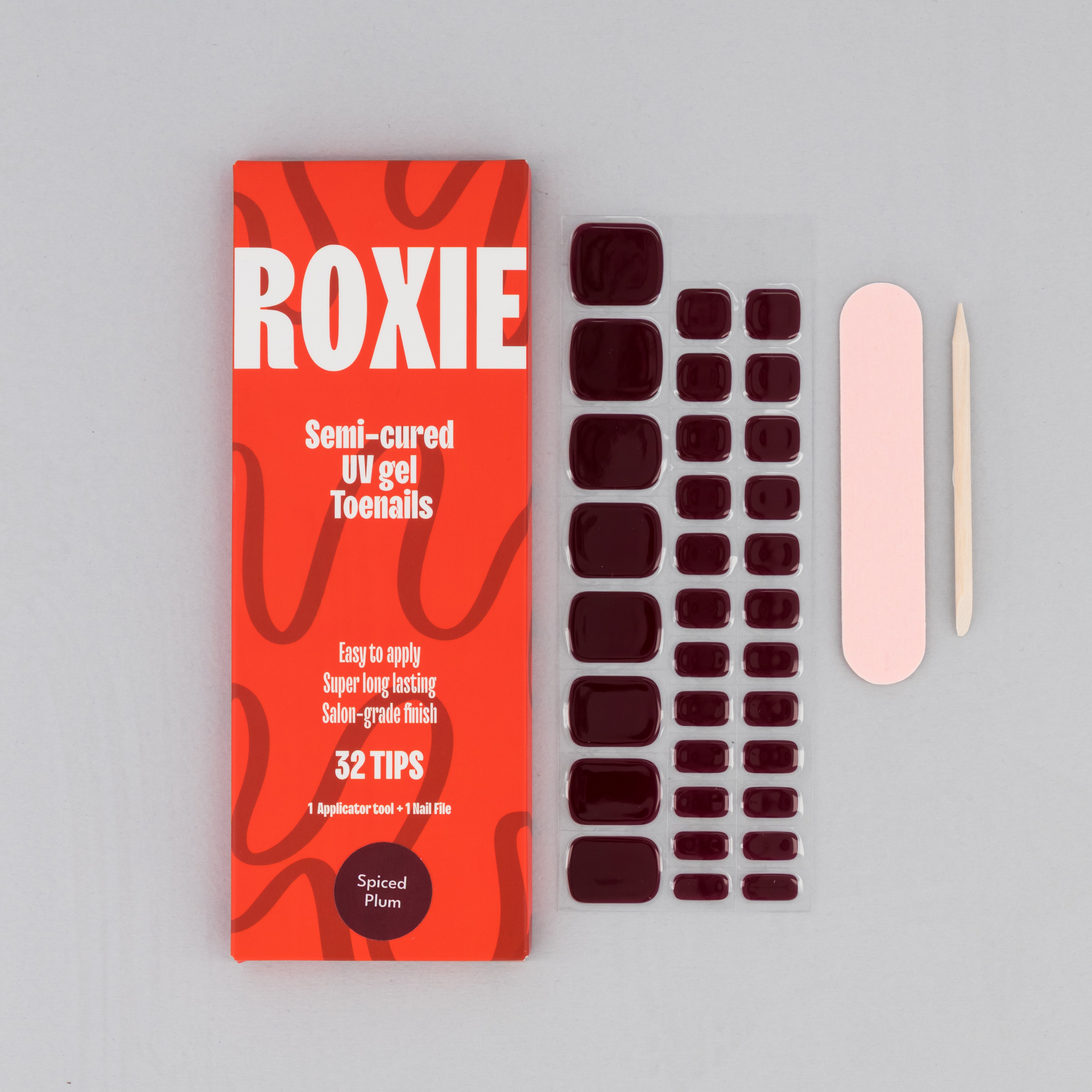 Spiced Plum Semi-cured UV Gel Toenail Wraps