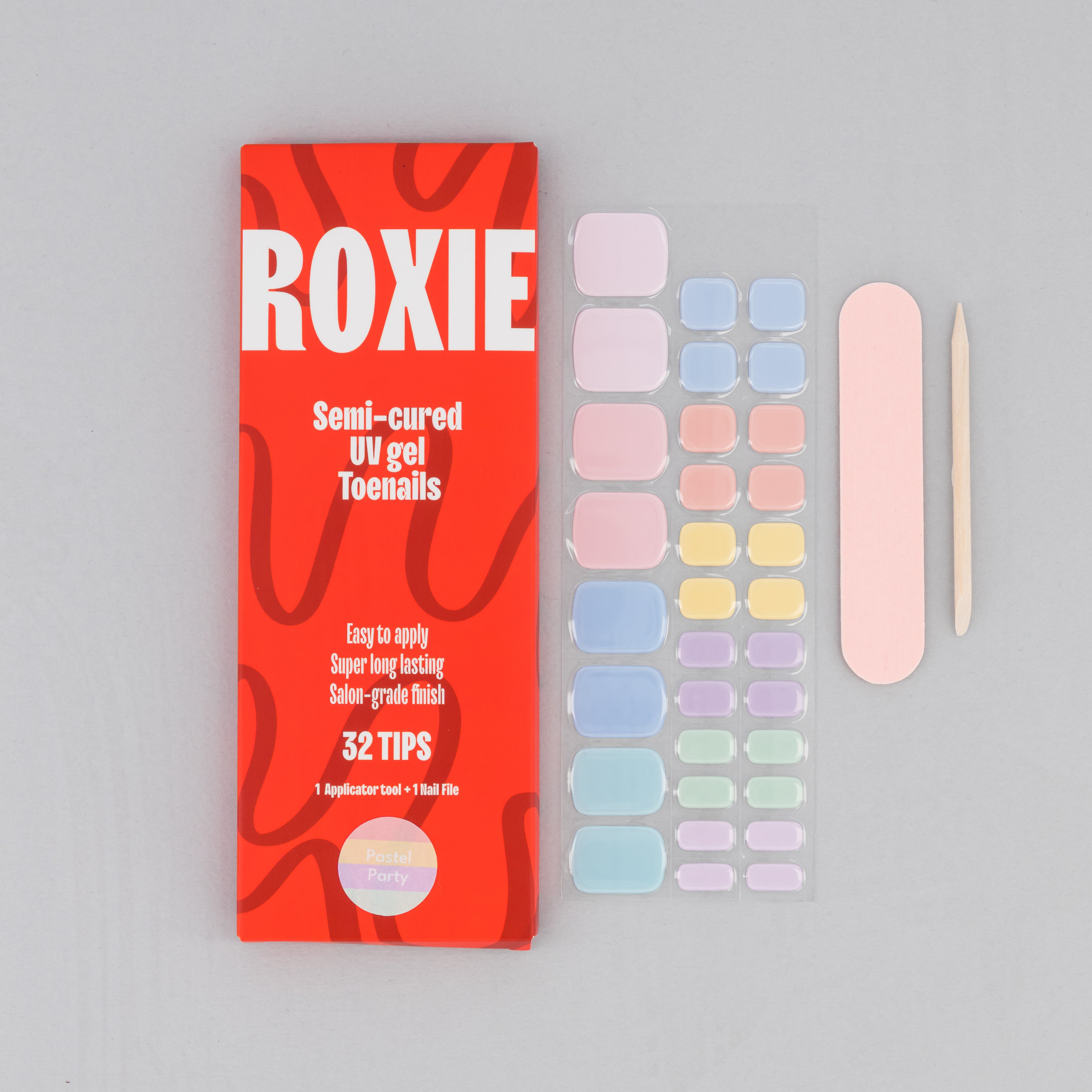 Pastel Party Semi-cured UV Gel Toenail Wraps