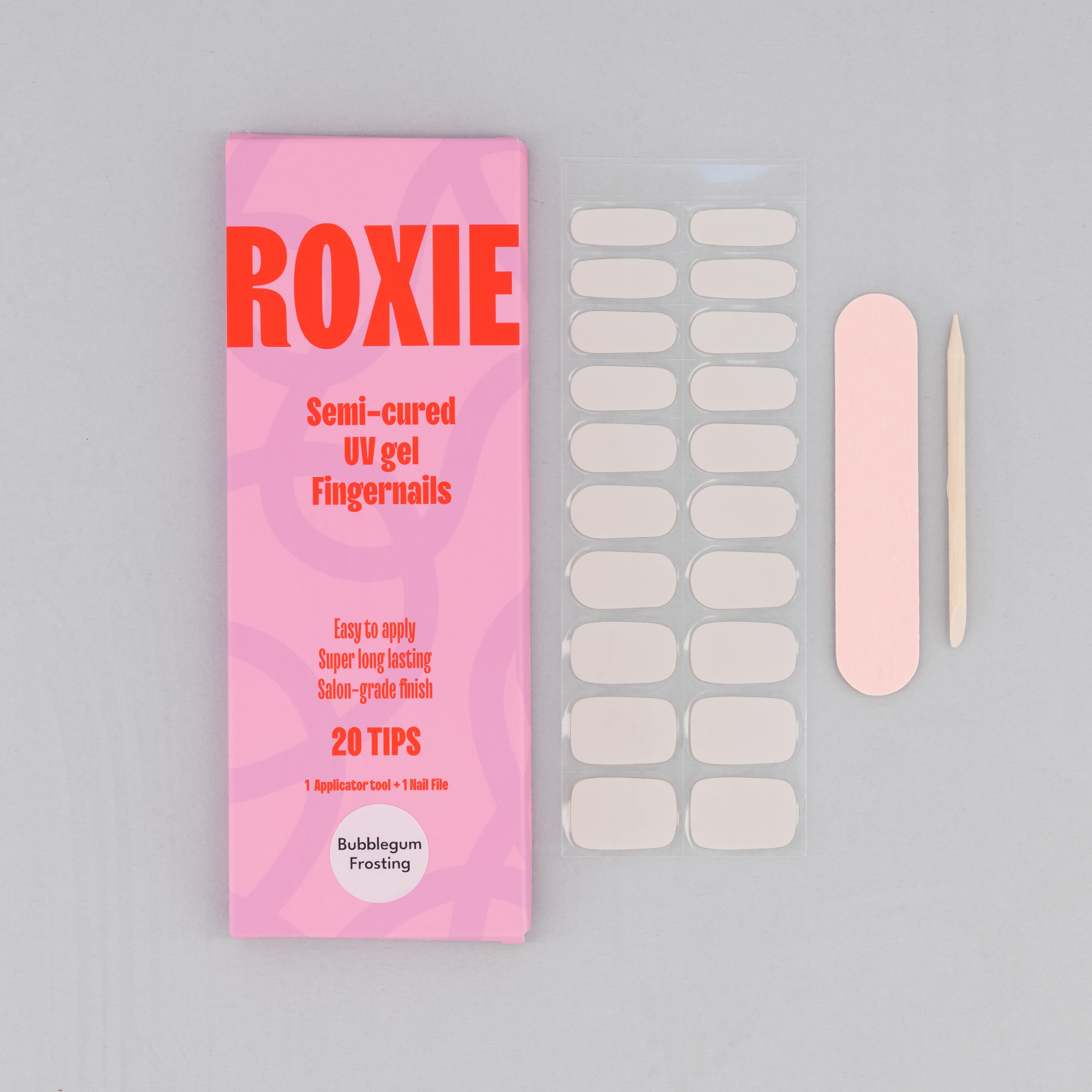 Bubblegum frosting Semi-cured UV Gel Fingernail wraps
