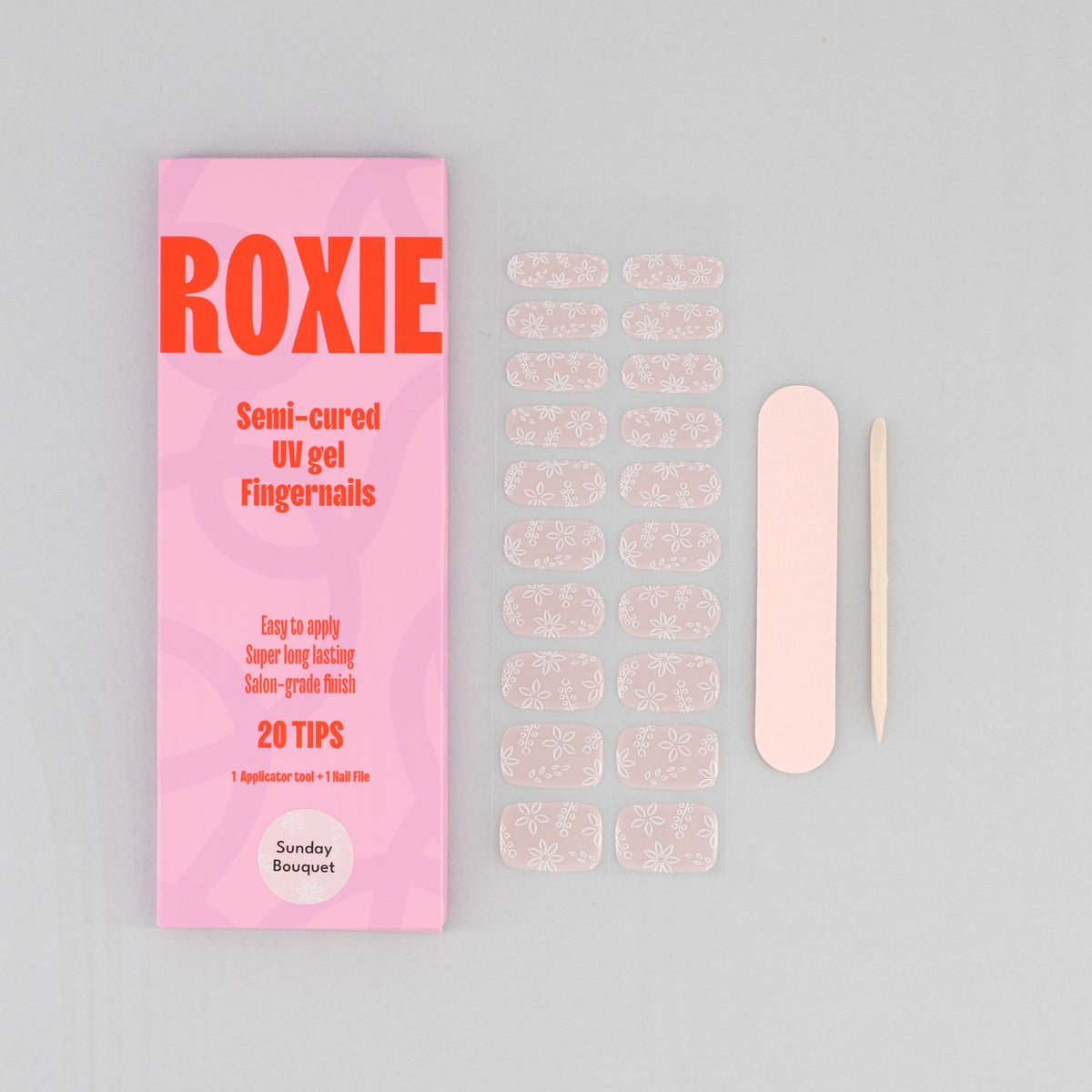 Sunday Bouquet Semi-cured UV Gel Fingernail wraps