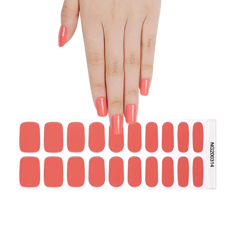 Papaya Punch Semi-cured UV Gel Fingernail wraps