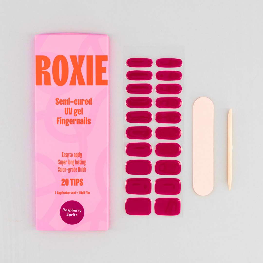 Raspberry Spritz Semi-cured UV Gel Fingernail wraps