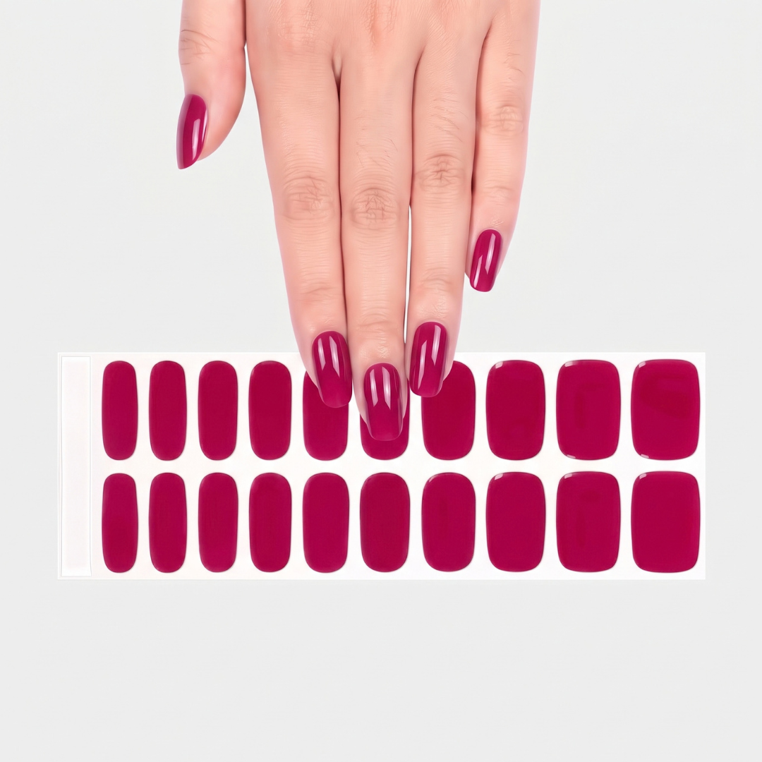 Raspberry Spritz Semi-cured UV Gel Fingernail wraps