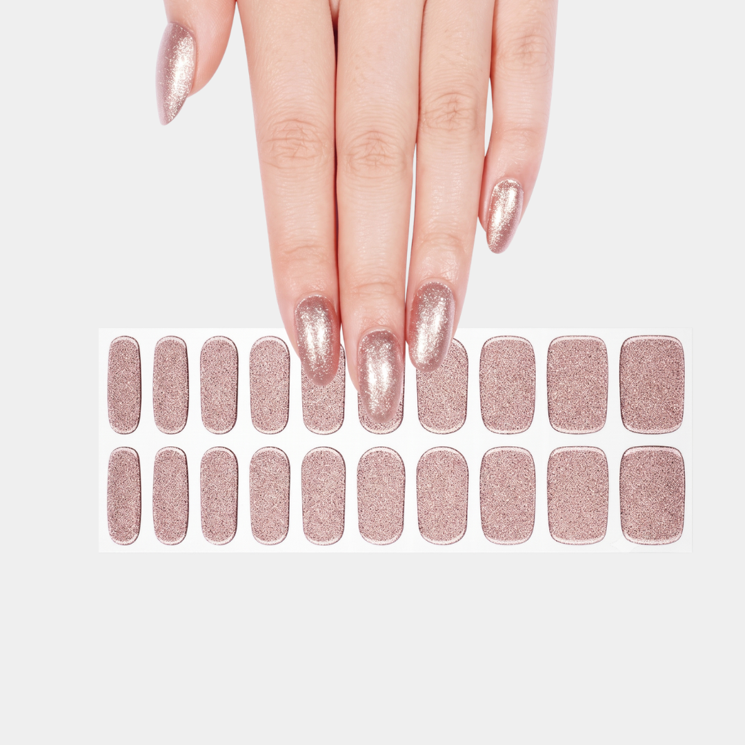 Rose Shimmer Semi-cured UV Gel Fingernail wraps